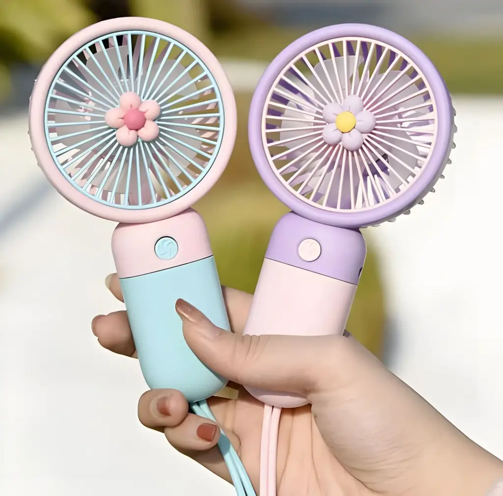 BreezeBerry™ Cute Mini USB Hand Fan (Strawberry & Avocado Design) (Pack Of 2)
